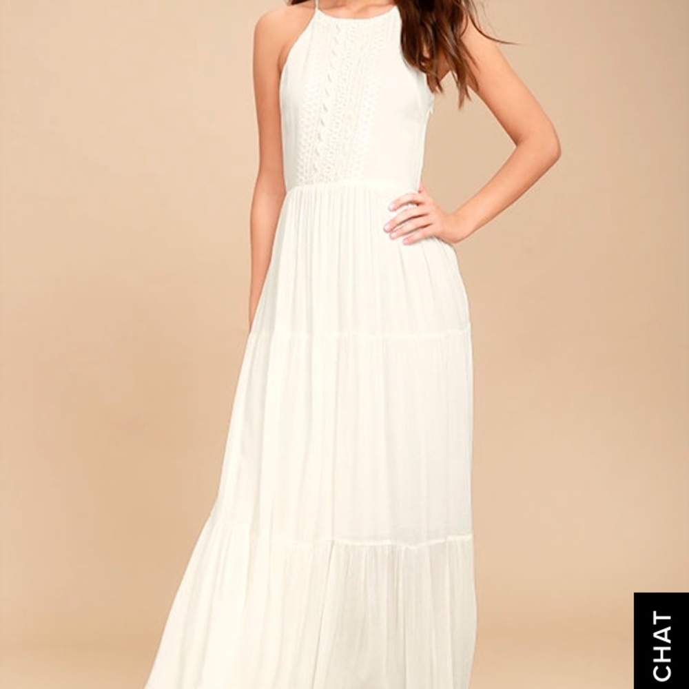 Lulus For Life White Embroidered Maxi Dress
